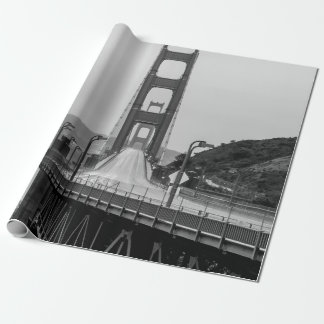 PAPEL DE REGALO FOTOGRAFÍA GRASCALE DEL PUENTE DE CABLES