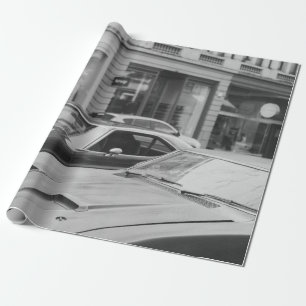 PAPEL DE REGALO FOTOGRAFÍA GRISÁFICA DE LOS AUTOS EN LA CARRETERA