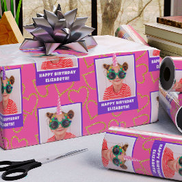 Papel De Regalo Fotografía infantil personalizada Cumpleaños Unico