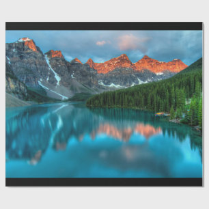 Papel De Regalo Fotografía paisajística de Montaña y Lago Escénico