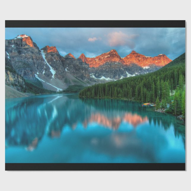 Papel De Regalo Fotografía paisajística de Montaña y Lago Escénico (Superficie plana)