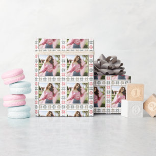 Papel De Regalo Fotografía personalizada Sleek y Poinsettia de vac