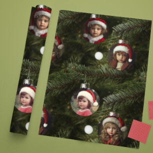 Papel De Regalo Fotomontología navideña Personalizado árbol de Nav