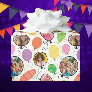 Papel De Regalo Fotos de 4 Personalizados Globos de cumpleaños