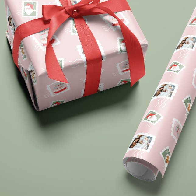 Papel De Regalo Fotos de familia divertida Navidades Collage de es (Fun Family Photos Christmas Postage Stamp Collage Wrapping Paper)
