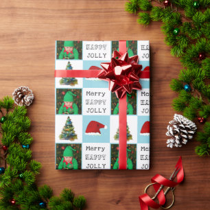 Papel De Regalo Fotos de la familia de Sombrero Santa Hat Jolly Ch