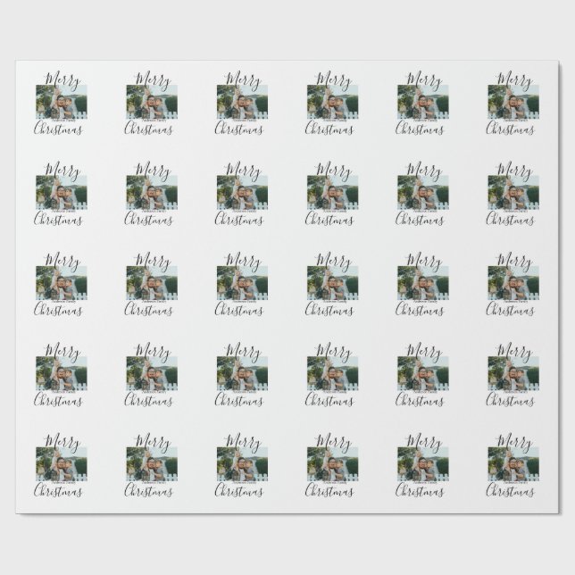 Papel De Regalo Fotos de la familia Feliz Navidad, moderno, elegan (Superficie plana)