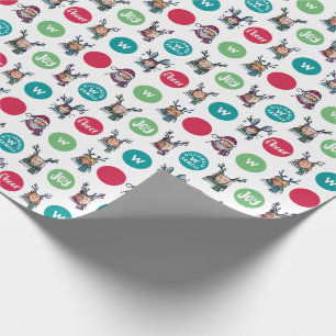 Papel De Regalo Fotos de Navidades de monografías de Polk Dot Anim