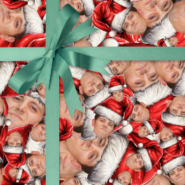 Papel De Regalo Fotos divertidas en Santa Hat Navidades envueltos 