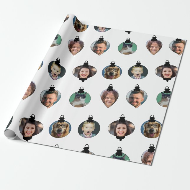 Papel De Regalo Fotos familiares divertidas se enfrentan a los ado (Desenrollado)