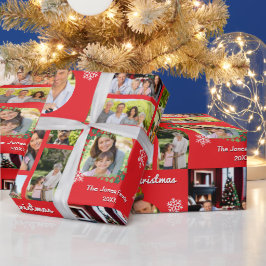 Papel De Regalo Fotos Familiares Navidad Feliz Personalizadas