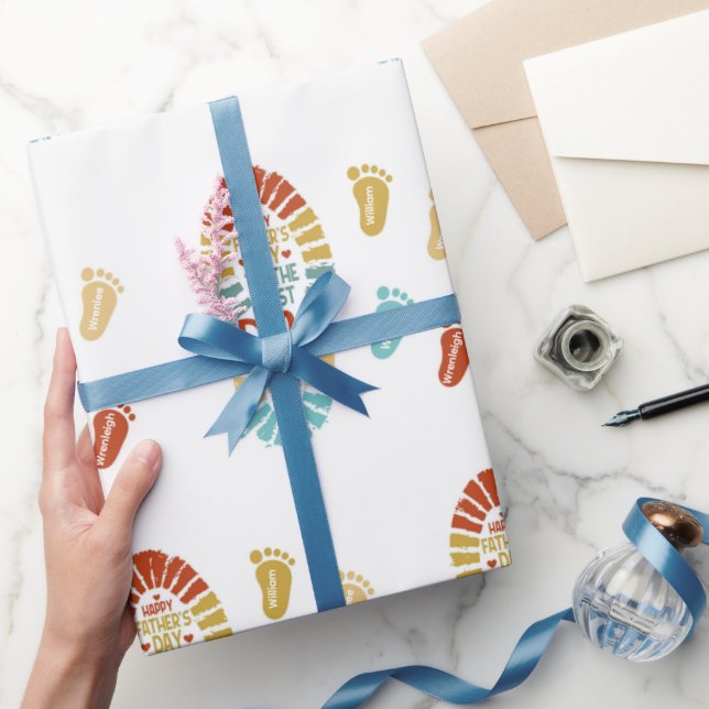 Papel De Regalo Four Footsteps Fatrhers Day Wrapping Paper (Regalar)