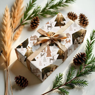 Papel De Regalo Fox de bosques, conejo y pueblo de renos 2 Foto