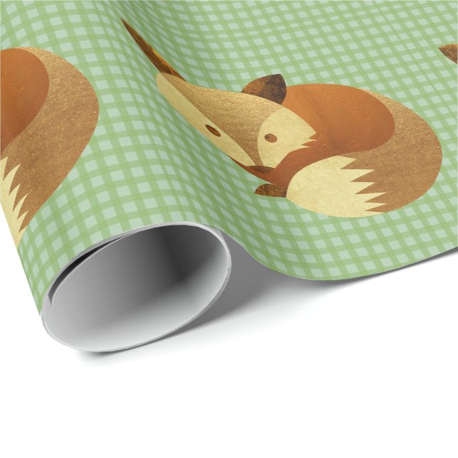 Papel De Regalo Fox lindo del otoño (Esquina del rollo)