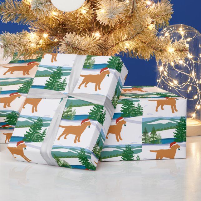 Papel De Regalo Fox Red Labrador Navidades Winter View (Vacaciones)