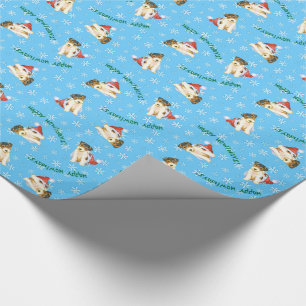 Papel De Regalo Fox terrier feliz del alambre de Howliday