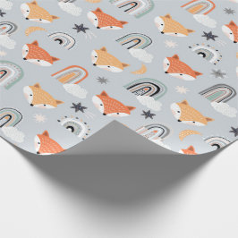 Papel De Regalo Fox y Rainbows