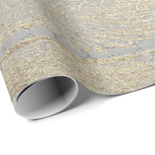 Papel De Regalo Foxix Gold Gray Wood Shabby Quatrefoil Silver