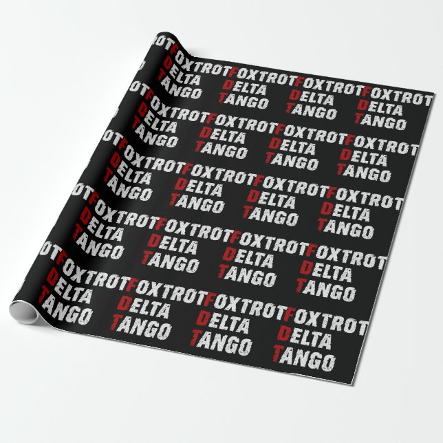 Papel De Regalo Foxtrot Delta Tango (Desenrollado)