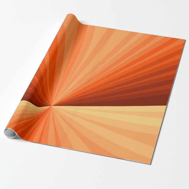 Papel De Regalo Fractal gráfico de vainilla roja, Naranja abstract (Desenrollado)