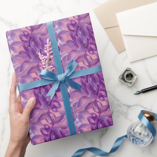 Papel De Regalo Fractal Purple Daisies (Regalar)