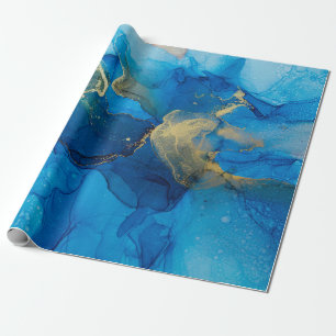 Papel De Regalo Fragmento de color azul y dorado abstracto del fon
