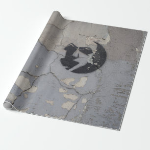 Papel De Regalo Fragmento de piedra blanca y negra