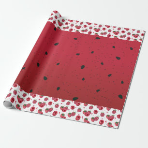 Papel De Regalo frambuesas jugosas frescas