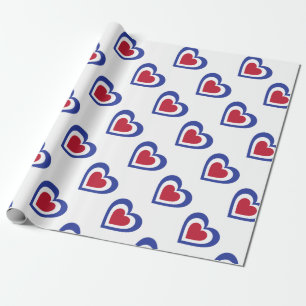 Papel De Regalo Francia/corazones Bandera-inspirados franceses