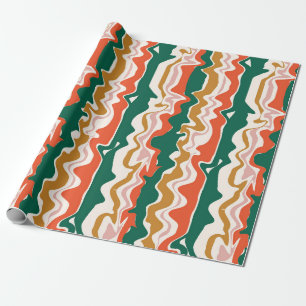 Papel De Regalo Franja abstracta festiva retro ondulada