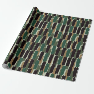 Papel De Regalo Franja abstracta moderna pintada tono terroso