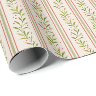 Papel De Regalo Franja Botánica Pintada