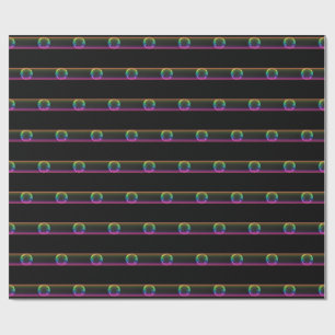 Papel De Regalo Franja de Burbuja Irisada Moderna   Vidrio Brillan