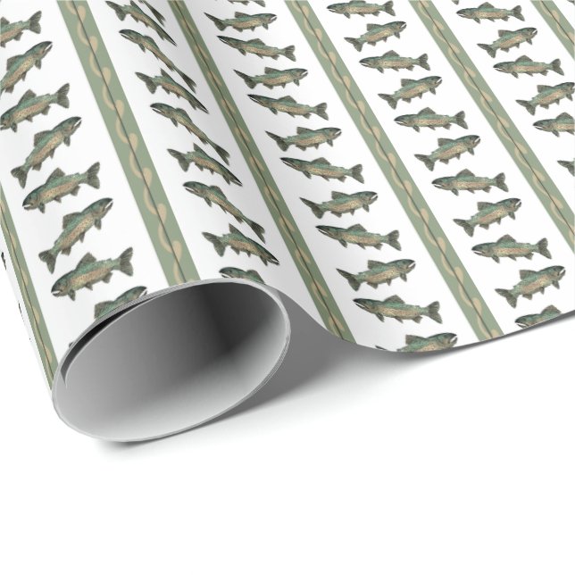 Papel De Regalo Franja de salmón atlántico (Esquina del rollo)