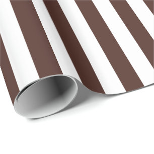 Papel De Regalo Franja marrón/blanca