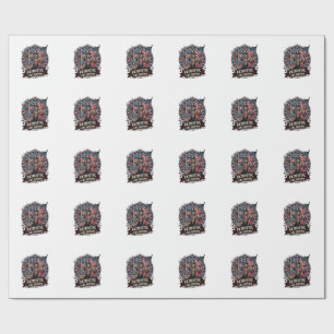 Papel De Regalo Frankenstein Patriótico Brutal Horror Monstruo Lib
