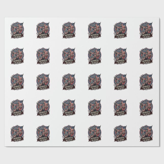 Papel De Regalo Frankenstein Patriótico Brutal Horror Monstruo Lib (Superficie plana)