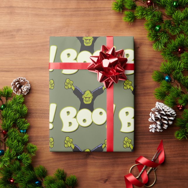 Papel De Regalo Frankie Superhero - Frankenstein Monster Halloween (Regalo de vacaciones)