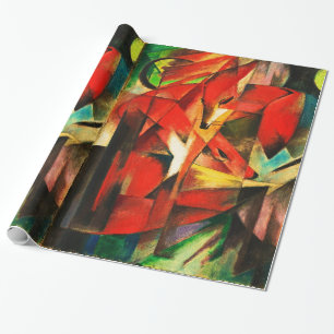 Papel De Regalo Franz Marc The Foxes Pintura de Arte Vintage de Fo