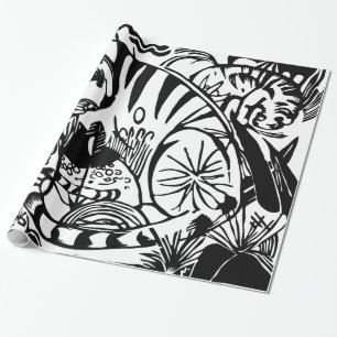 Papel De Regalo Franz Marc - Tigre negro y blanco - Arte abstracto