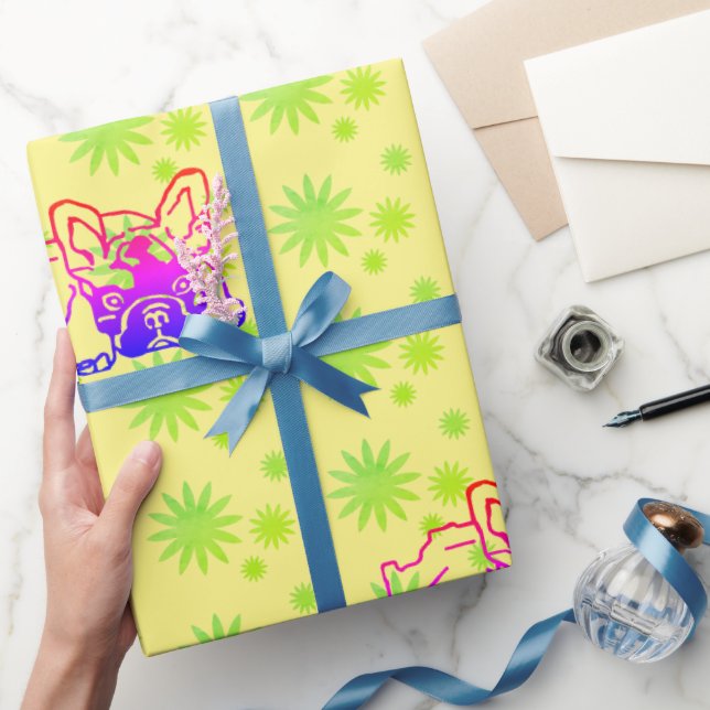Papel De Regalo Französische Bulldogge Neon French Bulldog (Regalar)