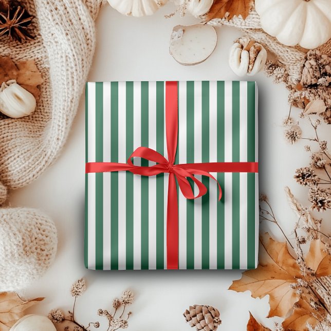 Papel De Regalo Frasco clásico de época franjas verde y blanca (Subido por el creador)