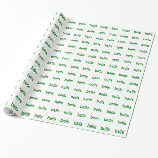 Papel De Regalo Frase de la palabra Green Bells (Bells Bells Bells