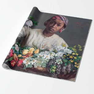 Papel De Regalo Frederic Bazille - Mujer joven con peonías