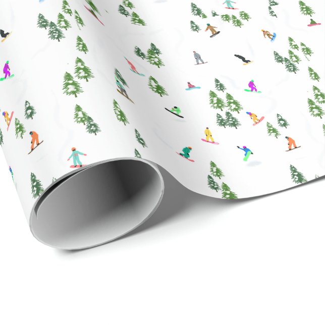 Papel De Regalo Freeride Snowboard Snowboard Snowboarder (Esquina del rollo)