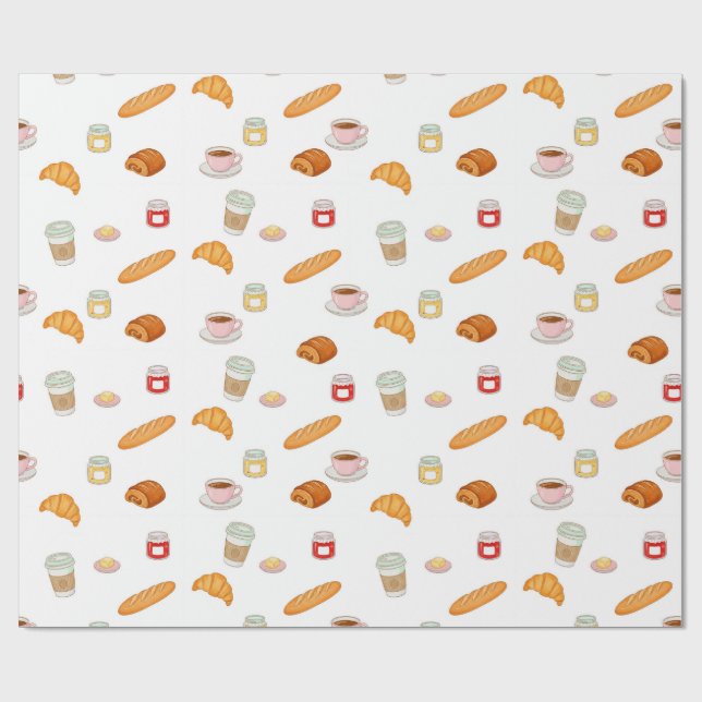Papel De Regalo French Bakery Morning Pattern (Superficie plana)