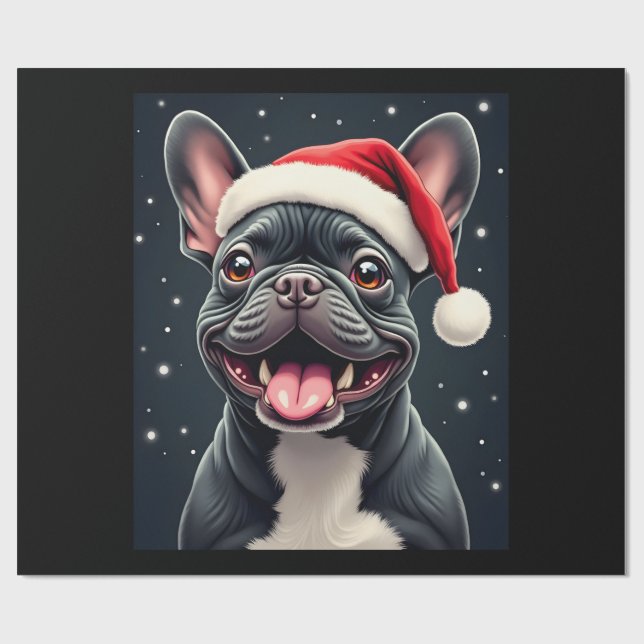 Papel De Regalo French Bulldog Christmas Long Sleeve T-Shirt (Superficie plana)