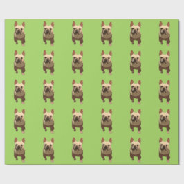 Papel De Regalo French Bulldog, Lime Green