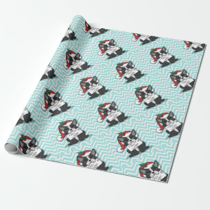 Papel De Regalo French bulldog Santa Claus Holiday