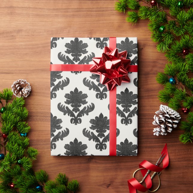 Papel De Regalo French Tapestry Black and White (Regalo de vacaciones)